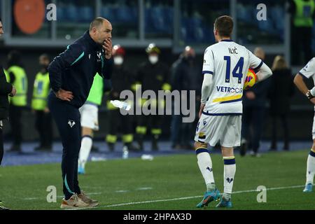 Rome, Italie. 19th févr. 2022. Entraînez Igor Tudor pendant la série Un match entre AS Roma et Hellas Verona FC au Stadio Olimpico le 19 2022 février à Rome, Italie. (Credit image: © Giuseppe Fama/Pacific Press via ZUMA Press Wire) Banque D'Images