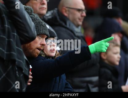 Sheffield, Angleterre, le 19th février 2022. Sheffield Utd fans lors du match de championnat Sky Bet à Bramall Lane, Sheffield. Le crédit photo devrait se lire: Simon Bellis / Sportimage Banque D'Images