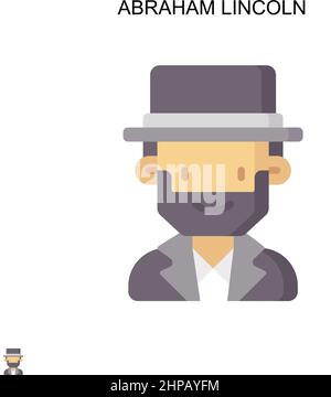 Icône vecteur simple Abraham lincoln. Modèle de conception de symbole d'illustration pour élément d'interface utilisateur Web mobile. Illustration de Vecteur