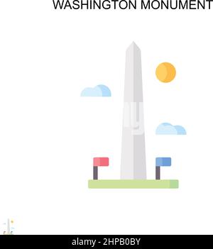 Icône de vecteur simple du monument de Washington.Modèle de conception de symbole d'illustration pour élément d'interface utilisateur Web mobile. Illustration de Vecteur