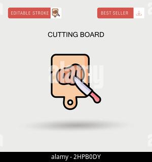 Icône de vecteur simple de la planche à découper. Illustration de Vecteur