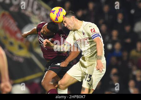 Salerno, Italie. 19th février 2022. La série A entre les États-Unis. Salernitana 1919 - AC Milan et au Stadio Arechi score final: (Credit image: © Agostino Gemito/Pacific Press via ZUMA Press Wire) Banque D'Images