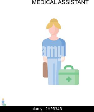 Assistant médical icône de vecteur simple. Modèle de conception de symbole d'illustration pour élément d'interface utilisateur Web mobile. Illustration de Vecteur