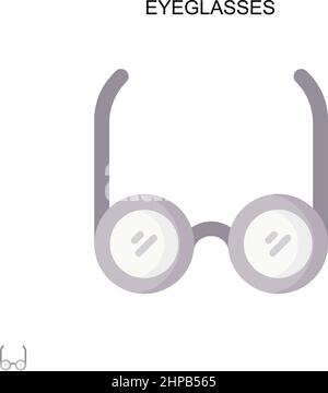 Lunettes simple vecteur icône.Modèle de conception de symbole d'illustration pour élément d'interface utilisateur Web mobile. Illustration de Vecteur