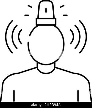 stress psychologique problèmes ligne icône illustration du vecteur Illustration de Vecteur