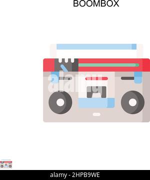 Icône de vecteur simple Boombox.Modèle de conception de symbole d'illustration pour élément d'interface utilisateur Web mobile. Illustration de Vecteur