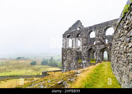 Ynysypandy Slate Mill Ruin, Cwmystradllyn, Snowdonia, pays de Galles, Royaume-Uni Banque D'Images