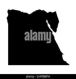 Carte silhouette du pays de la Ligue arabe d'Egypte Banque D'Images