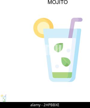 Icône de vecteur simple Mojito.Modèle de conception de symbole d'illustration pour élément d'interface utilisateur Web mobile. Illustration de Vecteur