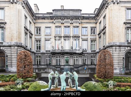 Bruxelles, Belgique - 02 01 2019 : façade de l'entrée des visiteurs du Parlement fédéral belge Banque D'Images