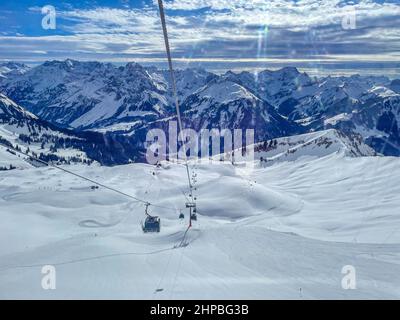Vue sur les Alpes dans le Vorarlberg en Autriche Banque D'Images