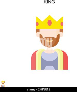 Icône de vecteur simple King.Modèle de conception de symbole d'illustration pour élément d'interface utilisateur Web mobile. Illustration de Vecteur