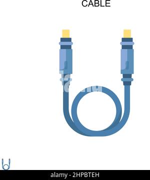 Icône de vecteur simple de câble.Modèle de conception de symbole d'illustration pour élément d'interface utilisateur Web mobile. Illustration de Vecteur