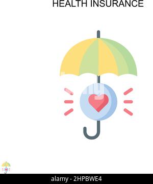 Icône de vecteur simple d'assurance maladie.Modèle de conception de symbole d'illustration pour élément d'interface utilisateur Web mobile. Illustration de Vecteur