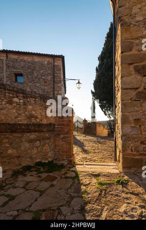 heure d'or à Arqua Petrarca, ITALIE - 12 février 2021 : une vieille ville du nord-est de l'Italie, région de la Vénétie. Il a été défini l'un des beaux ol Banque D'Images