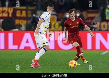 19th février 2022 ; Stadio Olimpico, Rome, Italie ; Serie A football, COMME Roma contre Vérone; Matias Vina de AS Roma Banque D'Images