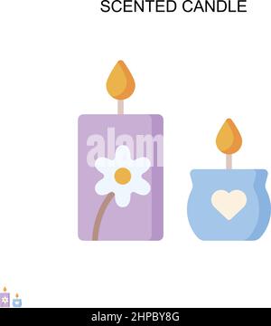 Bougie parfumée icône vecteur simple. Modèle de conception de symbole d'illustration pour élément d'interface utilisateur Web mobile. Illustration de Vecteur