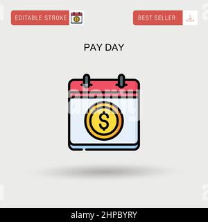 Icône de vecteur simple jour de paie. Illustration de Vecteur
