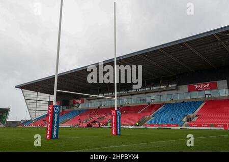 Vue générale à l’intérieur du AJ Bell Stadium avant le match d’aujourd’hui entre Salford et Toulouse Banque D'Images