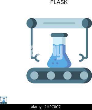 Icône vecteur simple flacon.Modèle de conception de symbole d'illustration pour élément d'interface utilisateur Web mobile. Illustration de Vecteur