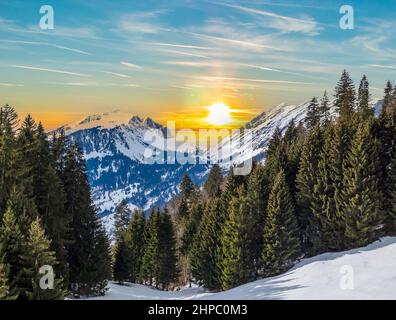 L'hiver dans les Alpes autrichiennes Banque D'Images