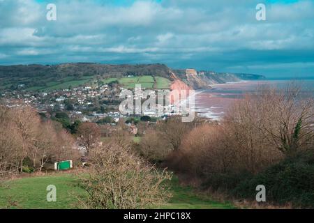 Vue de Peak Hill, Sidmouth, Devon Banque D'Images