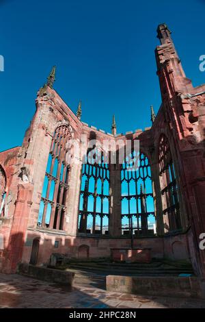 Fenêtre est, ancienne cathédrale de Coventry Banque D'Images