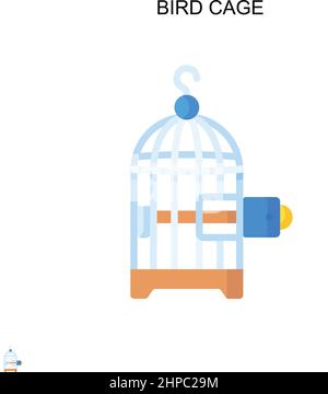 Icône vecteur simple cage d'oiseau.Modèle de conception de symbole d'illustration pour élément d'interface utilisateur Web mobile. Illustration de Vecteur