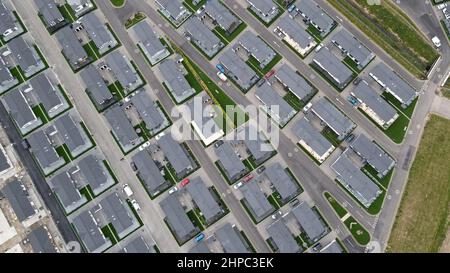 Thorney Bay Residential Caravan Park Canvey Island Essex UK vue aérienne du drone Banque D'Images