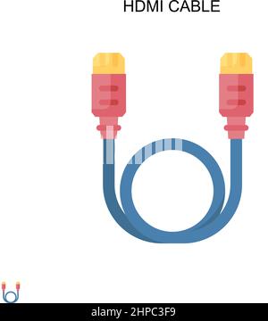 Icône de vecteur simple de câble HDMI.Modèle de conception de symbole d'illustration pour élément d'interface utilisateur Web mobile. Illustration de Vecteur