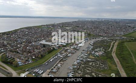 Vue aérienne du drone britannique de Canvey Island Essex Banque D'Images