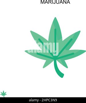 Icône vecteur simple de marijuana.Modèle de conception de symbole d'illustration pour élément d'interface utilisateur Web mobile. Illustration de Vecteur