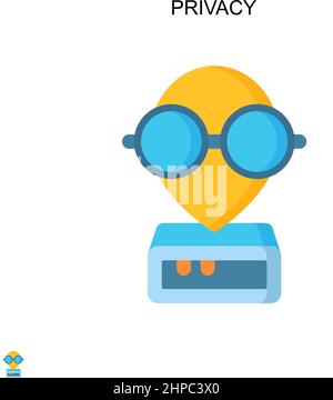 Icône de vecteur simple de confidentialité.Modèle de conception de symbole d'illustration pour élément d'interface utilisateur Web mobile. Illustration de Vecteur
