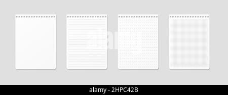 Blank realistic vector horizontal ruled square notebook with