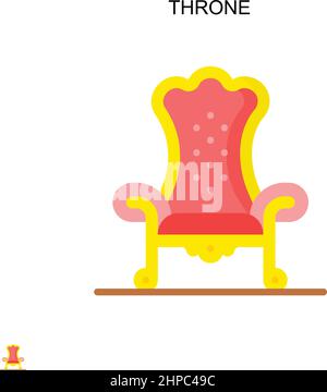 Icône de vecteur simple Throne.Modèle de conception de symbole d'illustration pour élément d'interface utilisateur Web mobile. Illustration de Vecteur