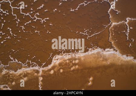 Motifs uniques de la mer Morte, Israël. Photographie aérienne Banque D'Images