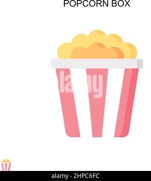 Icône de vecteur simple de boîte de pop-corn. Modèle de conception de symbole d'illustration pour élément d'interface utilisateur Web mobile. Illustration de Vecteur