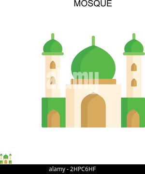 Icône de vecteur simple mosquée.Modèle de conception de symbole d'illustration pour élément d'interface utilisateur Web mobile. Illustration de Vecteur