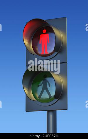 Le feu rouge pour les piétons Banque D'Images