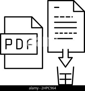 supprimer l'illustration vectorielle de l'icône de ligne de fichier pdf Illustration de Vecteur