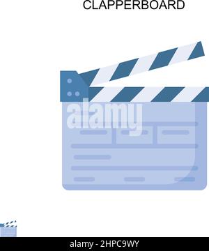 Icône de vecteur simple de clapperboard.Modèle de conception de symbole d'illustration pour élément d'interface utilisateur Web mobile. Illustration de Vecteur