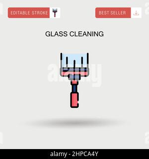 Icône vecteur simple de nettoyage du verre. Illustration de Vecteur