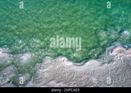 Motifs uniques de la mer Morte, Israël. Photographie aérienne Banque D'Images