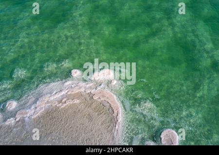 Motifs uniques de la mer Morte, Israël. Photographie aérienne Banque D'Images