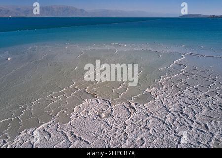 Motifs uniques de la mer Morte, Israël. Photographie aérienne Banque D'Images