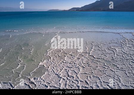 Motifs uniques de la mer Morte, Israël. Photographie aérienne Banque D'Images