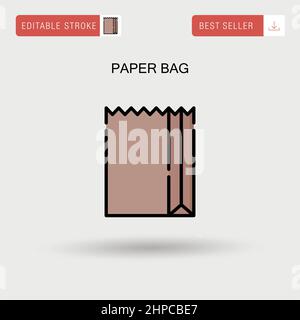 Icône de vecteur simple de sac de papier. Illustration de Vecteur