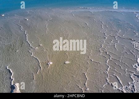 Motifs uniques de la mer Morte, Israël. Photographie aérienne Banque D'Images