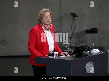 Berlin, Allemagne, 13 février 2022. Bärbel Bas, président du Bundestag allemand et donc n° 2 dans le classement du protocole allemand. Banque D'Images