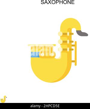 Icône de vecteur simple saxophone.Modèle de conception de symbole d'illustration pour élément d'interface utilisateur Web mobile. Illustration de Vecteur